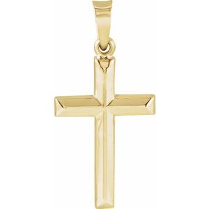 14K Yellow 17x12 mm Cross Pendant