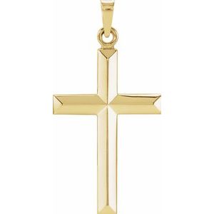 14K Yellow 27.7x16.4 mm Cross Pendant