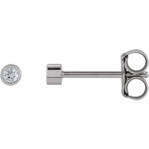 14K White .04 CTW Natural Diamond Micro Bezel-Set Earrings
