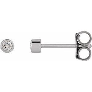 14K White .06 CTW Natural Diamond Micro Bezel-Set Earrings