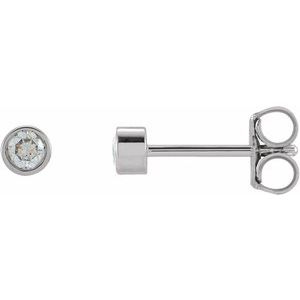 14K White 1/8 CTW Natural Diamond Micro Bezel-Set Earrings