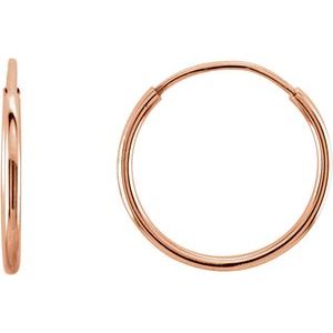 14K Rose Endless Tube 12 mm Hoop Earring