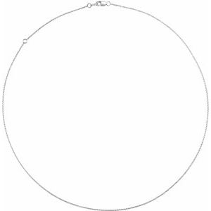 Sterling Silver  1.3 mm Adjustable Cable 16-18 Chain