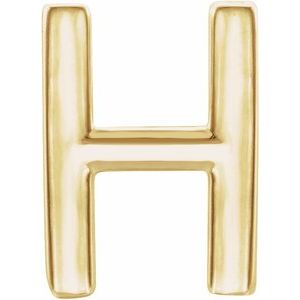 14K Yellow Single Initial H Earring