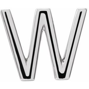 Sterling Silver Single Initial W Earring
