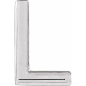 Sterling Silver Single Initial L Earring