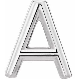 Sterling Silver Single Initial A Earring