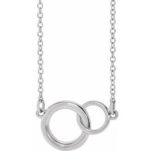 Sterling Silver Interlocking Circle 16-18 Necklace
