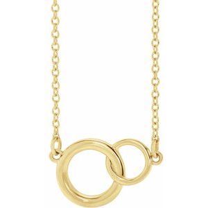 14K Yellow Interlocking Circle 16-18 Necklace