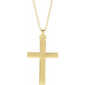 14K Yellow Cross 18" Necklace