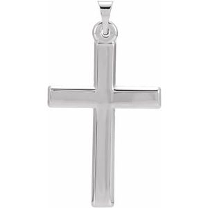 14K White Cross Pendant
