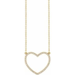 14K Yellow 1/4 CTW Natural Diamond Heart 16" Necklace