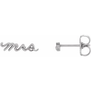 Sterling Silver Mrs Earrings