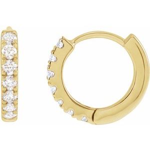 14K Yellow 1/5 CTW Lab-Grown Diamond 10 mm Hoop Earrings