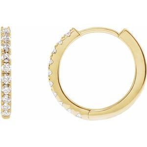 14K Yellow 1/4 CTW Lab-Grown Diamond 14 mm Hoop Earrings