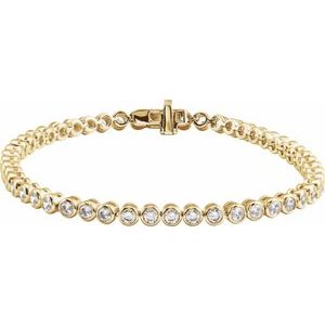 14K Yellow 3 1/2 CTW Lab-Grown Diamond Bezel-Set 7 Bracelet