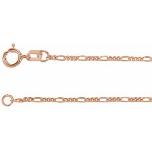 14K Rose 1.28 mm Figaro 24 Chain