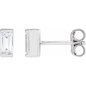 14K White 3/8 CTW Lab-Grown Diamond Earrings