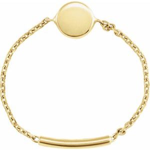 14K Yellow Disc Chain Ring Size 8