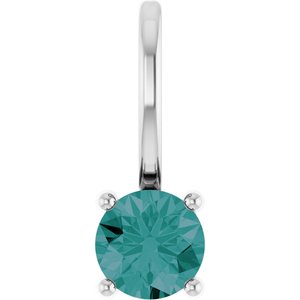 Sterling Silver Imitation Alexandrite Solitaire Charm/Pendant
