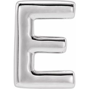 Sterling Silver Block Initial E Slide Pendant