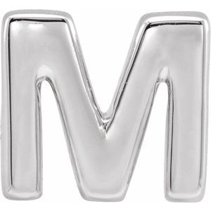 Sterling Silver Block Initial M Slide Pendant