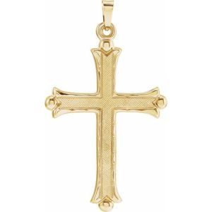 14K Yellow 33x23.5 mm Hollow Cross Pendant