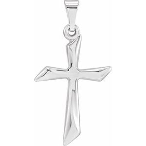 14K White Cross Pendant