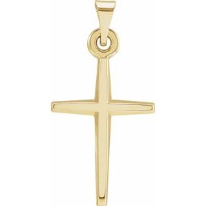 14K Yellow 23.38x11.75 mm Cross Pendant