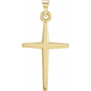 14K Yellow 27.8x15 mm Cross Pendant