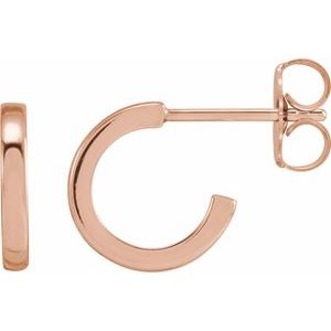 14K Rose 10 mm Hoop Earrings