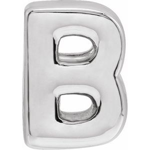 Sterling Silver Block Initial B Slide Pendant