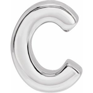 Sterling Silver Block Initial C Slide Pendant