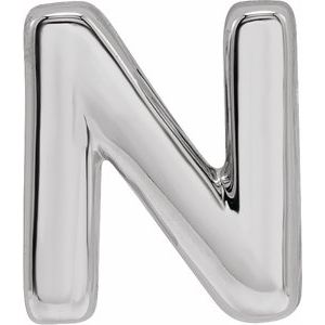 Sterling Silver Block Initial N Slide Pendant