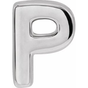 Sterling Silver Block Initial P Slide Pendant