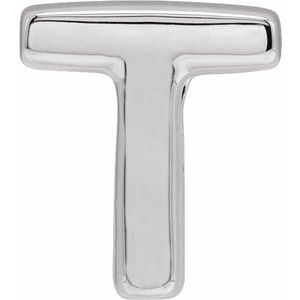 Sterling Silver Block Initial T Slide Pendant