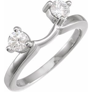 14K White 1/2 CTW Natural Diamond Wrap-Style Ring Enhancer