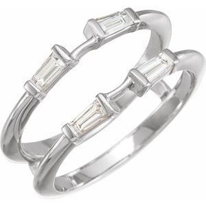 14K White 3/8 CTW Natural Diamond Ring Guard