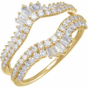 14K Yellow 1 CTW Natural Diamond Ring Guard