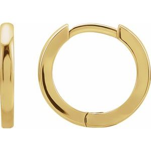 14K Yellow Hinged 12.5 mm Hoop Earring