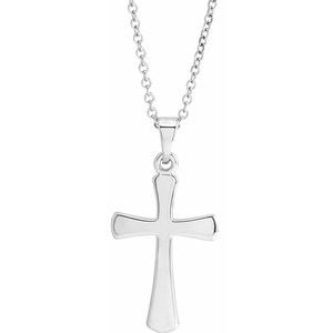 Sterling Silver Cross 18" Necklace