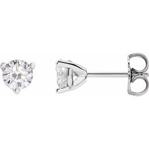 14K White 4.5 mm Round Stuller Lab-Grown Moissanite��� Earrings