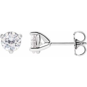 14K White 5 mm Round Stuller Lab-Grown Moissanite��� Earrings