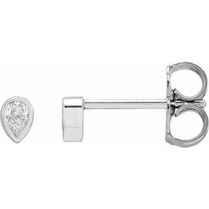 14K White 1/10 CTW Natural Diamond Bezel-Set Earrings