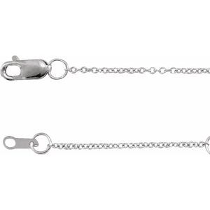 14K White 1 mm Adjustable Cable 16-18 Chain