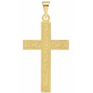 14K Yellow 22x14 mm Cross Pendant