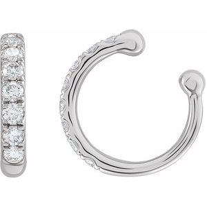 14K White 1/6 CTW Natural Diamond Ear Cuff