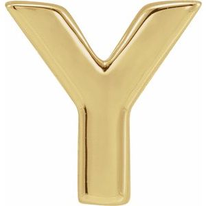 14K Yellow Block Initial Y Slide Pendant