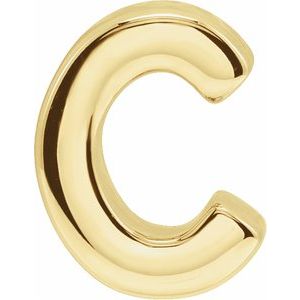14K Yellow Block Initial C Slide Pendant