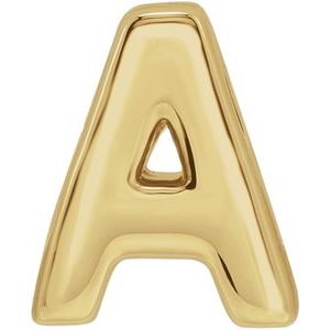 14K Yellow Block Initial A Slide Pendant